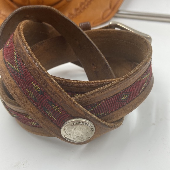 Vintage Leather Buffalo Nickle Belt - Picture 2 of 9